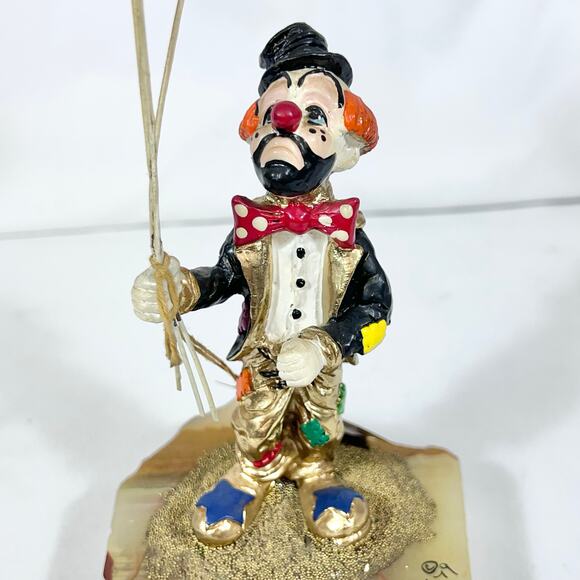 Ron Lee Clown with Balloons Figurine Gold Onyx Hand Painted Signed 1979 Early - Picture 10 of 16